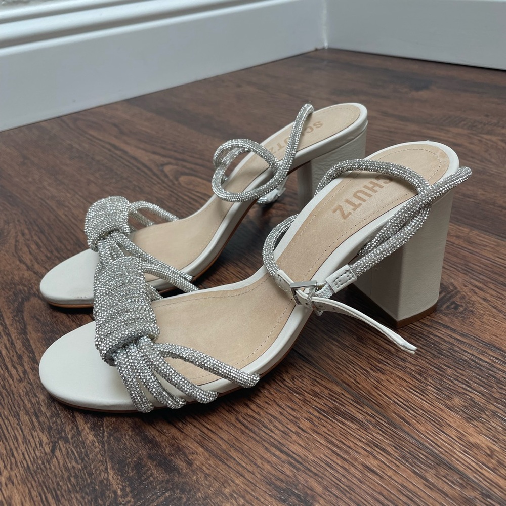Schutz Jewell 90MM Embellished Block-Heel Sandals